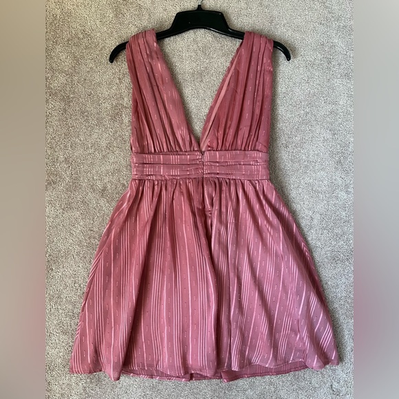 Lulus Romantic at Heart Rose Pink Striped Skater Mini Dress - Picture 4 of 8